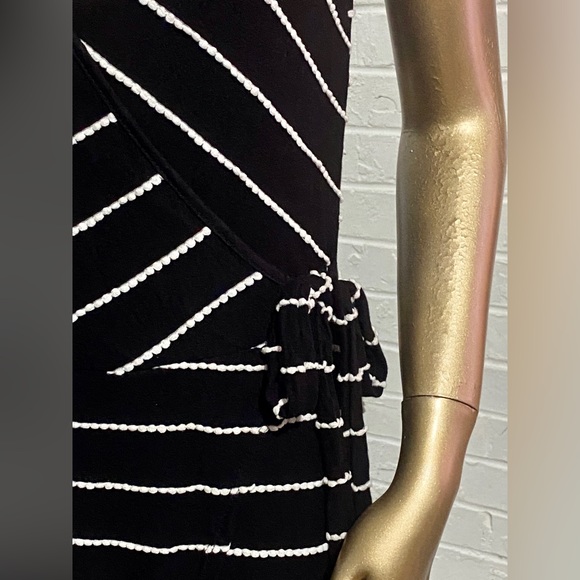 Jessica Simpson Black & White Striped faux wrap Maxi Dress - Picture 7 of 9